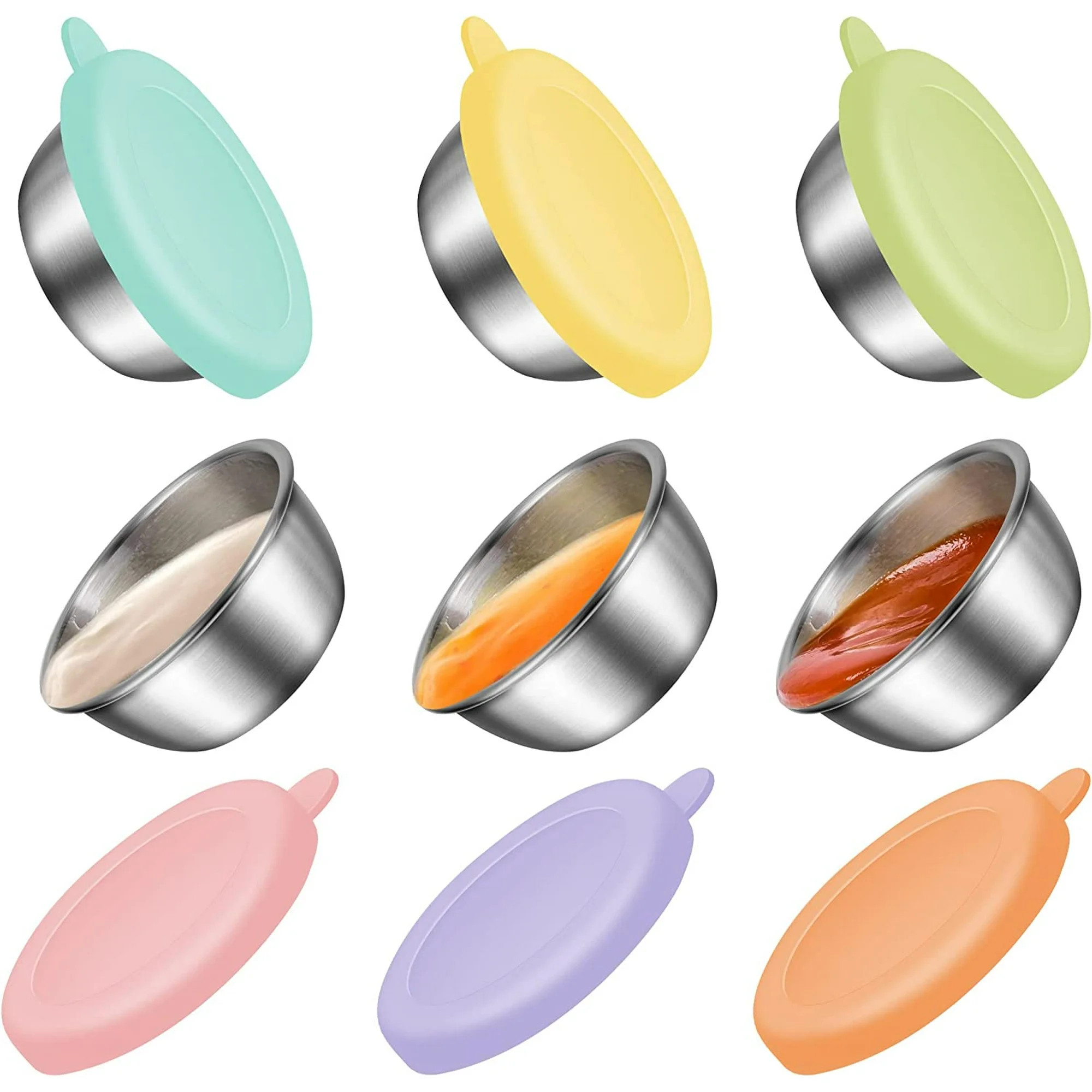 Homotte 6x1.6oz Leakproof Salad Dressing Container To Go, Stainless Steel Small Condiment Contain... | Walmart (US)