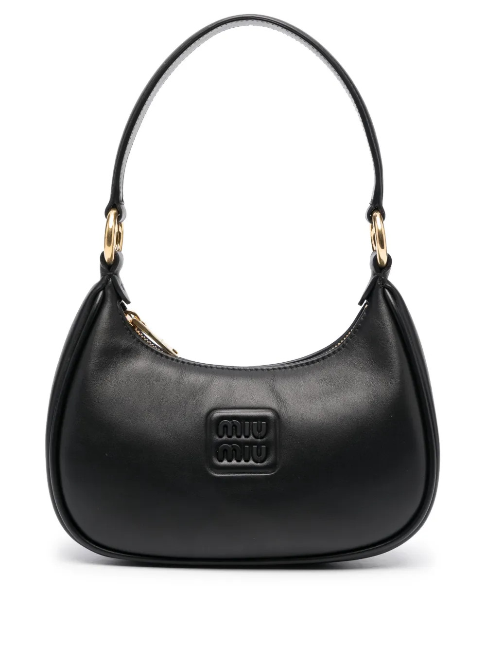 Miu Miu logo-plaque Leather Shoulder Bag - Farfetch | Farfetch Global