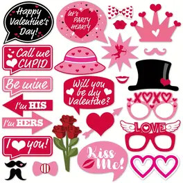 25pcs Valentine's Day Photo Booth Props Set - Fun & Creative Selfie Signs for Couples, Perfect fo... | Temu Affiliate Program