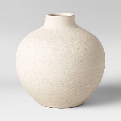 7" x 7" Earthenware Fall Edit Texture Vase White - Threshold™ | Target