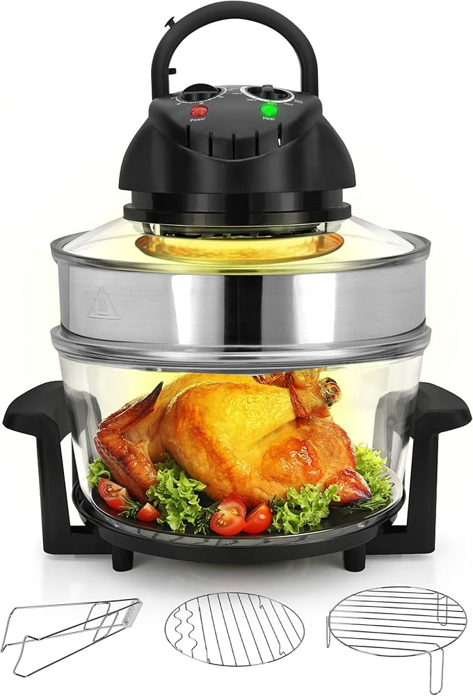 Nutrichef Convection Countertop Toaster Oven - Healthy Kitchen Glass Air Fryer Roaster Oven, Bake... | Amazon (US)