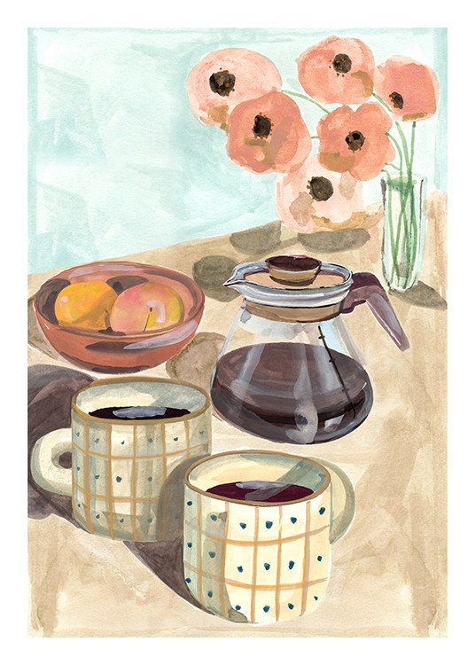 Laura Page - Coffee and Peaches Poster | Desenio