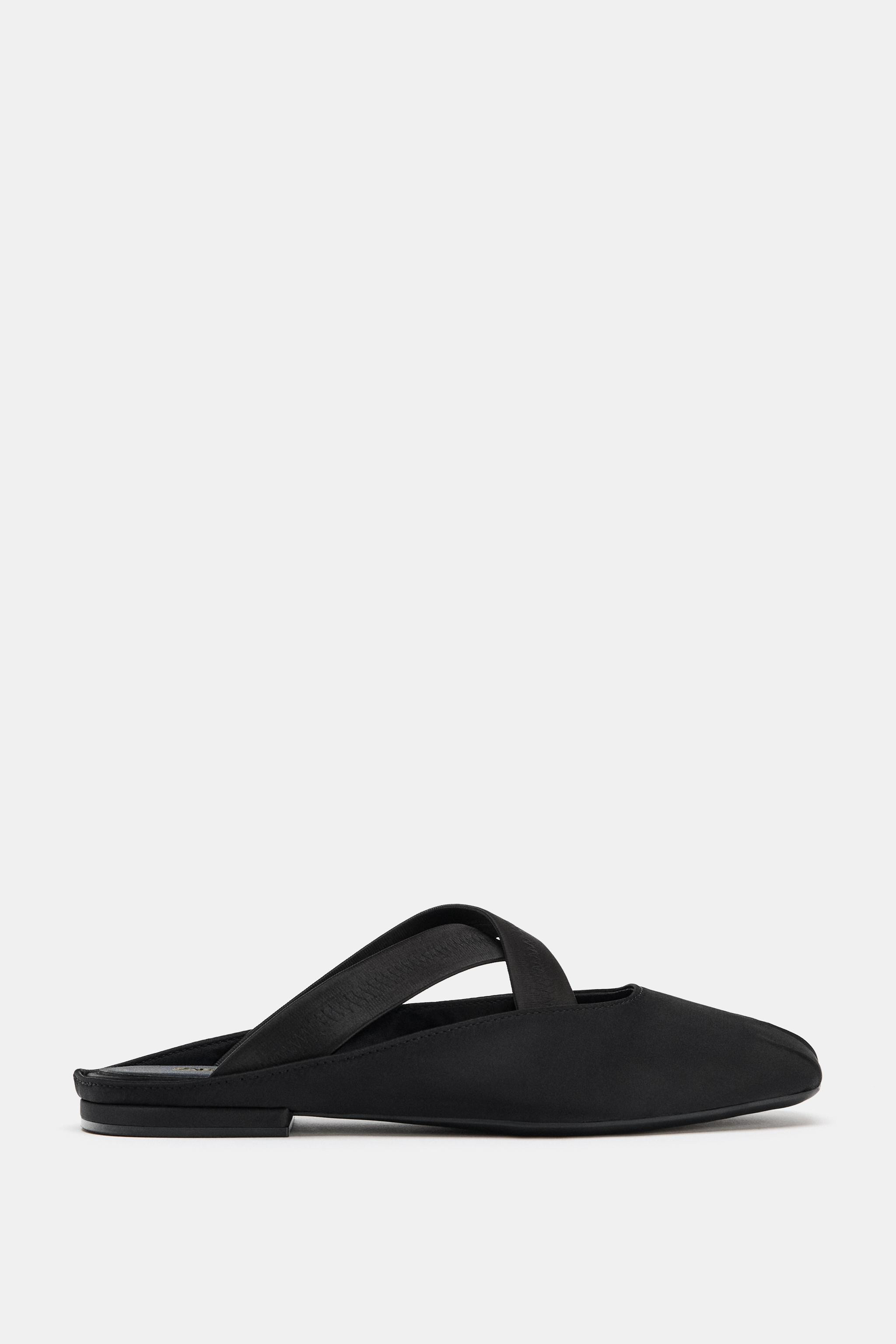 CRISS-CROSS ELASTIC STRAP SLINGBACK FLATS | Zara US