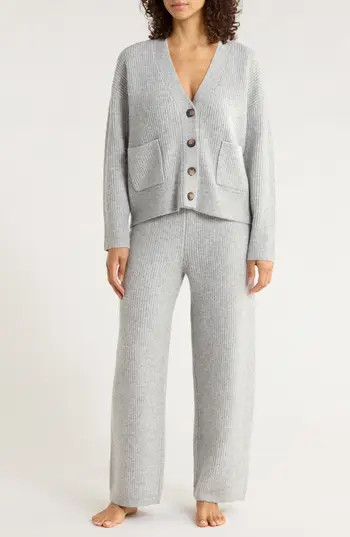 Nordstrom Cozy Rib Lounge Set in Grey Heather at Nordstrom Rack, Size X-Large | Nordstrom Rack