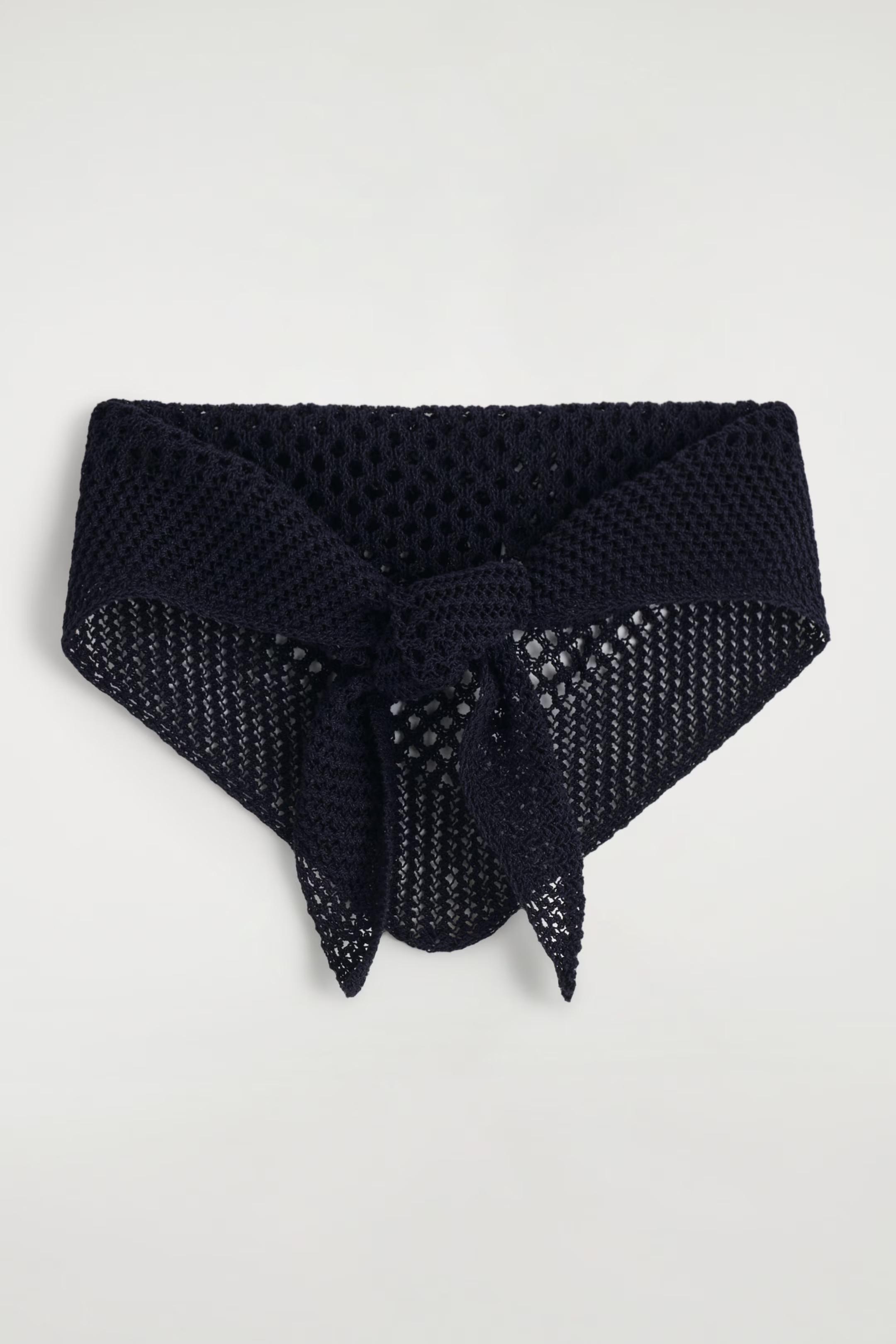 POINTELLE-KNIT TRIANGLE SCARF - NAVY | COS | COS UK