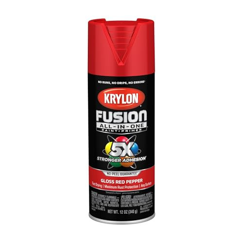 Krylon Fusion All-In-One Adhesive Spray Paint for Indoor/Outdoor Use, 12 oz, Red Pepper | Amazon (US)