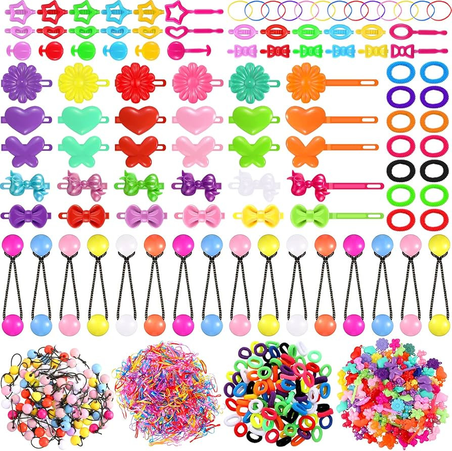 1184 Pcs Hair Accessories for Girls Self Hinge Girls Hair Barrettes Baby Hair Ties Elastic Hair B... | Amazon (US)