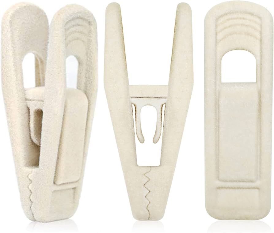 Velvet Hanger Clips for Velvet Hangers - 20 PCS Beige Non-Slip Velvet Clip for Pants Suit Skirt H... | Amazon (US)