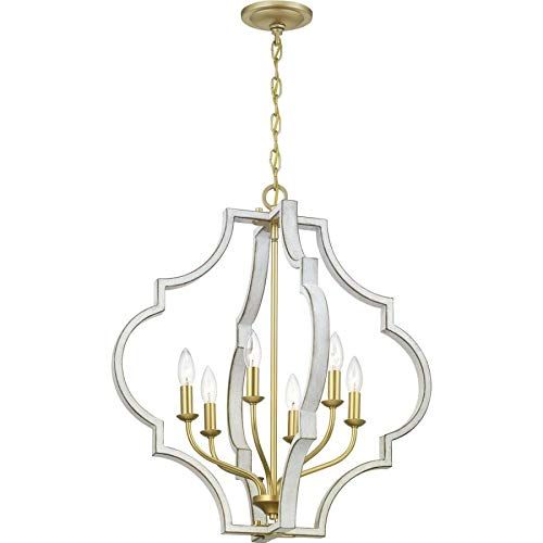 Progress Lighting Teigen Antique White and Vintage Gold Pendant Light Transitional Geometric Pend... | Amazon (US)