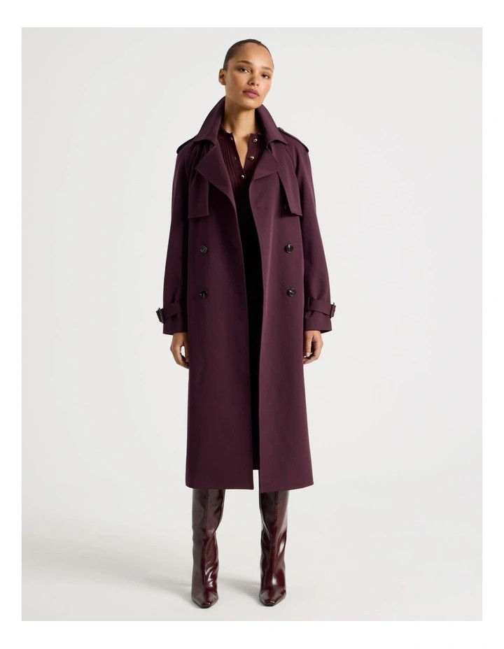 Trench Coat in Wine | Myer