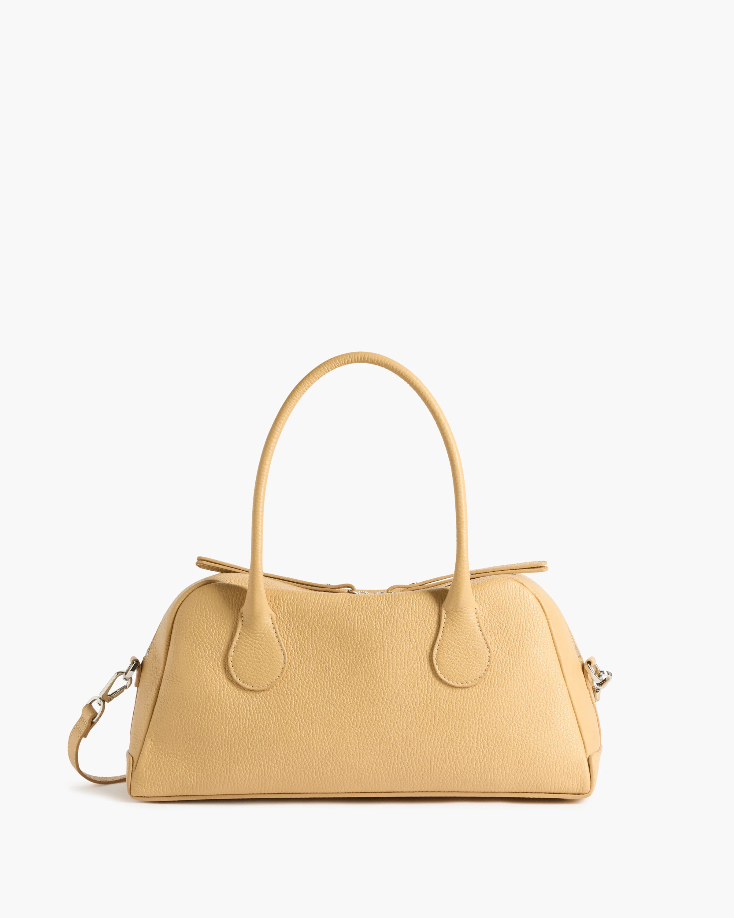 Leia Shoulder Bag Grained Leather Biscotti | Flattered