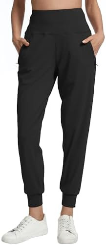 Rrosseyz Joggers for Women with Zipper Pockets Lightweight High Waisted Athletic Pants for Travel... | Amazon (US)