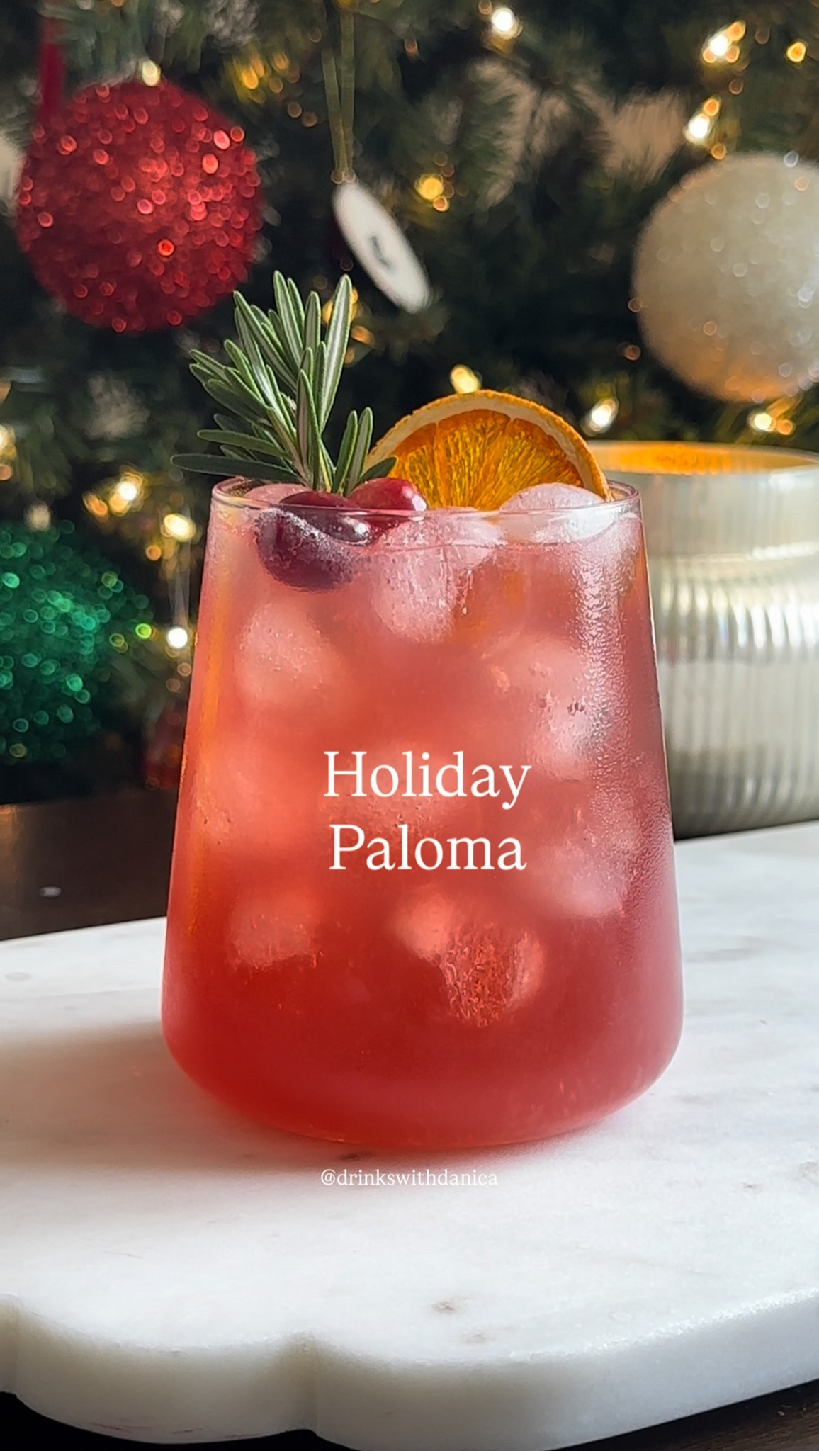 Holiday Paloma

Follow me on Instagram and TikTok @drinkswithdanica for this recipe and more. Recipe can also be found at www.drinkswithdanica.com