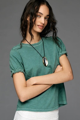 Bennie Puff-Sleeve Crew-Neck Tee by Pilcro | Anthropologie (US)
