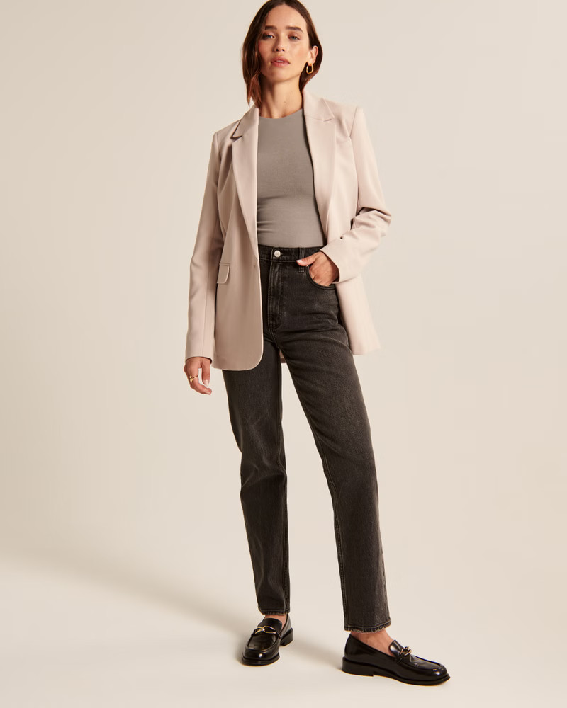 Women's Long-Sleeve Cotton Seamless Fabric Crewneck Bodysuit | Women's Tops | Abercrombie.com | Abercrombie & Fitch (US)