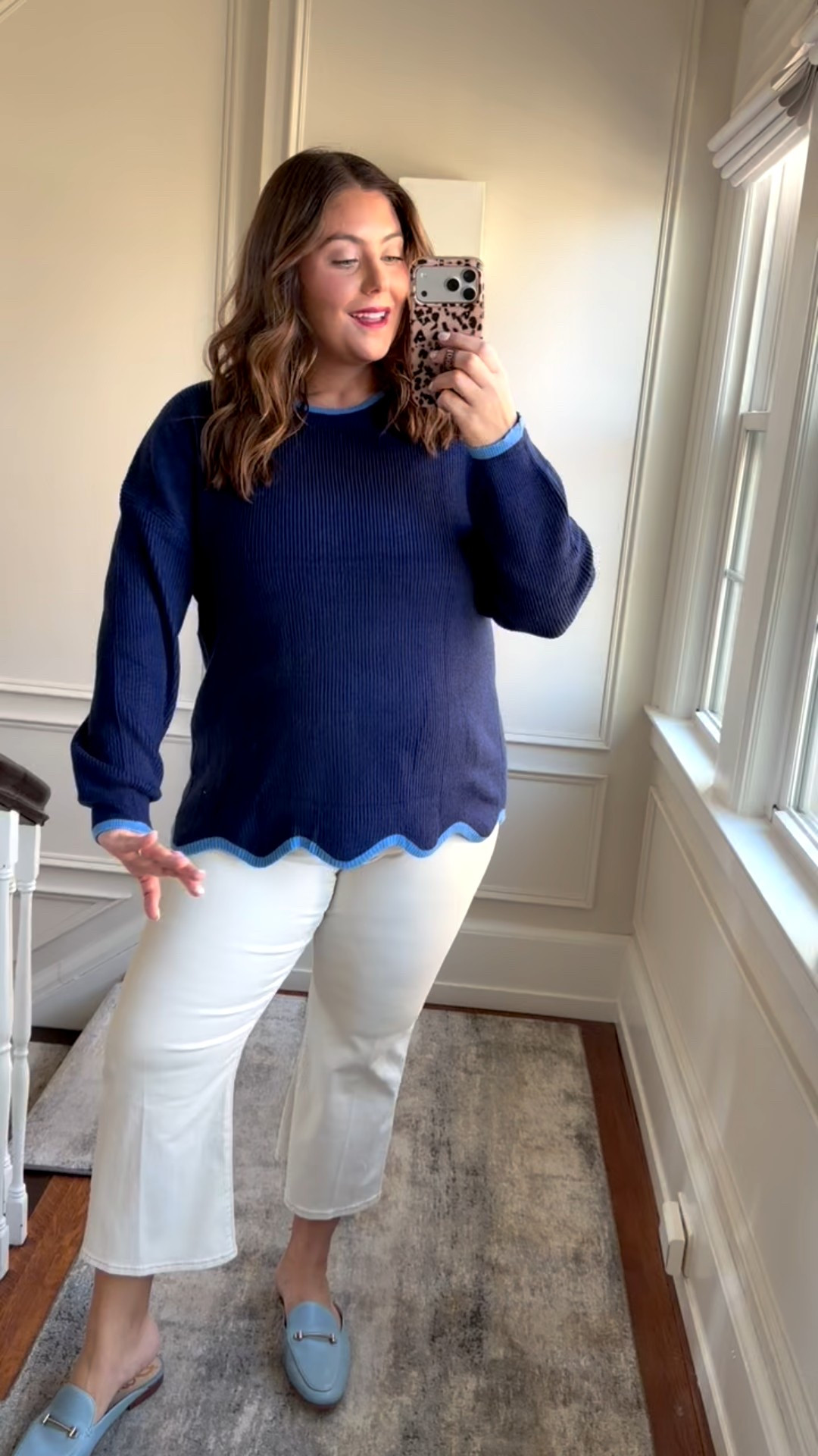 Early spring outfit inspo - casual workwear- work from home outfit - wearing size XXL in sweater & 18 in pants. Use CARALYN15 at Spanx. 

#LTKWorkwear #LTKootd #LTKMidsize