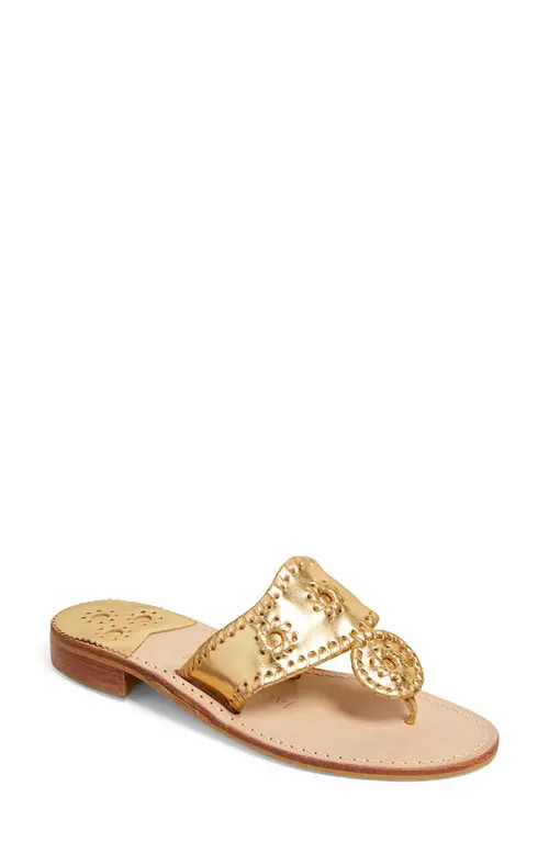 Jack Rogers Jacks Flip Flop in Gold at Nordstrom, Size 10 | Nordstrom