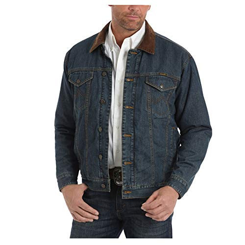 Wrangler mens Lined Concealed Carry Denim Jacket, Indigo, X-Large Tall US | Amazon (US)