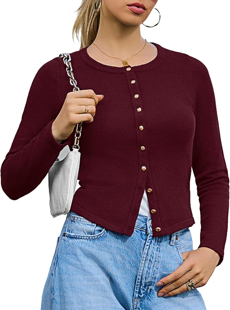 Totatuit Cardigan Sweaters for Women Trendy 2025 Fall Light Weight Long Sleeve Button Up Knit Swe... | Amazon (US)