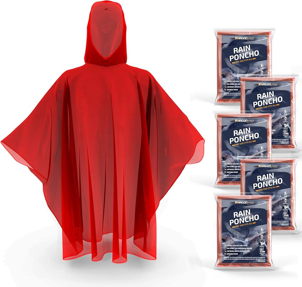 Hagon PRO Disposable Rain Ponchos for Adults (5 Pack) | Amazon (US)