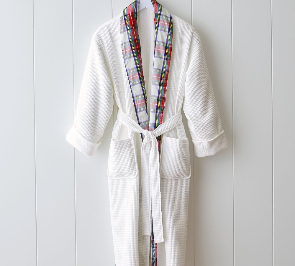 Waffle Weave Resort Stewart Plaid Robe | Pottery Barn (US)