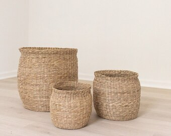 SALE! Woven Pet Bed with Cushion - Seagrass Wicker Pet Bed, Organic Cotten Blend Cushion, Washabl... | Etsy (US)