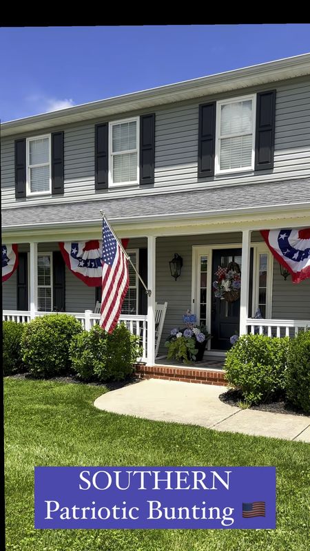 Patriotic Bunting 
Americana Decor
Porch Decor


#LTKHome #LTKVideo #LTKFindsUnder50