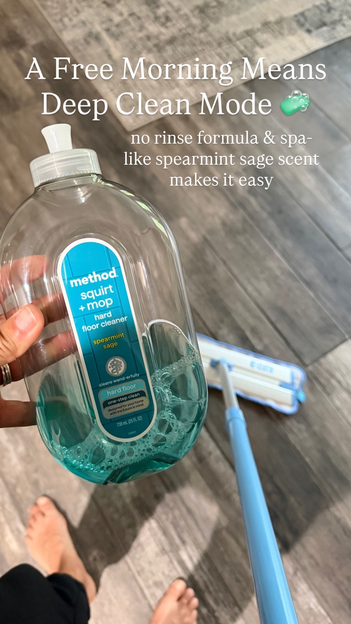 I woke up with a free morning… so naturally I deep cleaned the basement 🤭🧼✨

This no-rinse hard floor cleaner is my go to.. The spearmint sage scent smells so fresh (like an actual spa, not fake chemical clean), and the no-rinse formula makes it SO easy to get a deep clean without the extra steps.

Paired with my microfiber cloth mop, it’s done in no time and floors look amazing. 🙌🏼

It’s the only floor cleaner I use—and the wood floor version is a must-have too. Trust me, once you switch to no-rinse, you’re not going back.

#cleanhome #elevateeveryday #floorcleaning #cleaningroutine #homeessentials #ltkhome 

#LTKHome