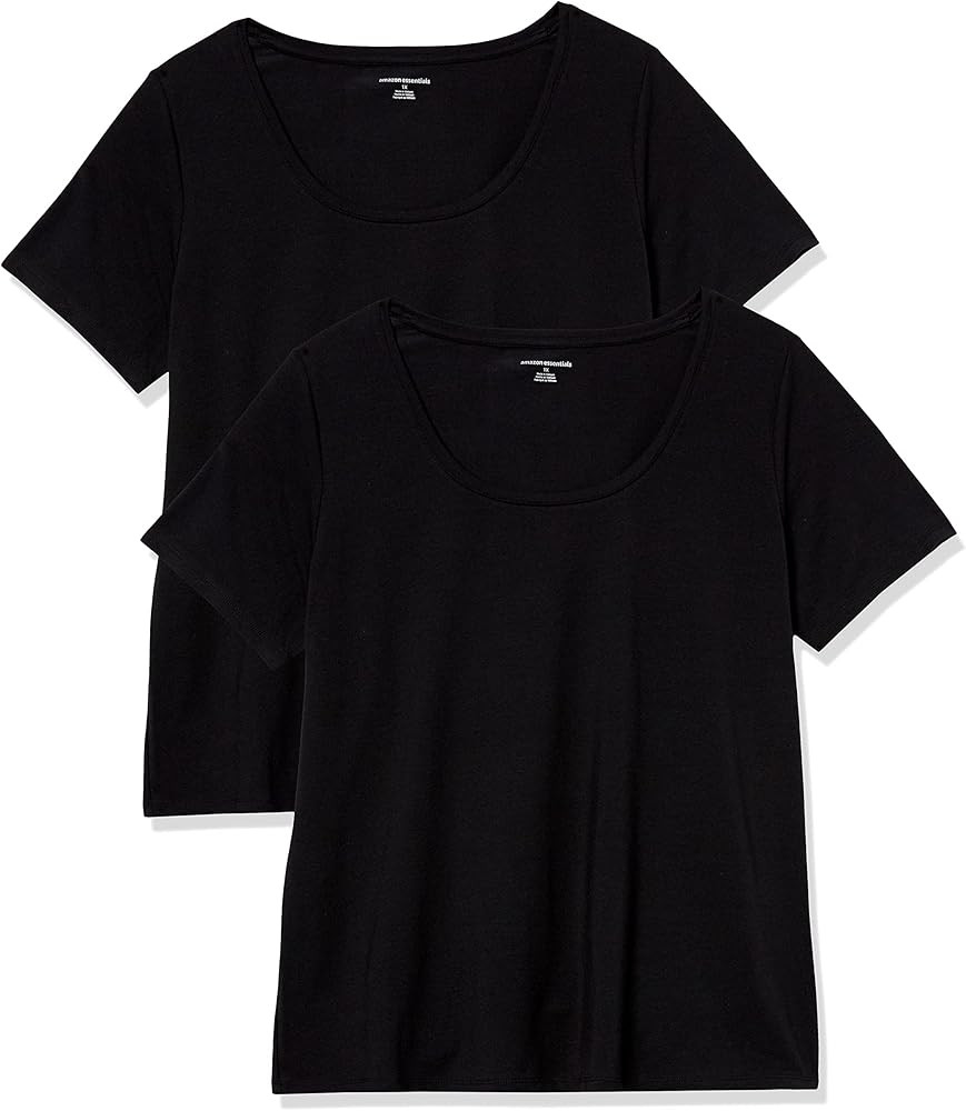 Amazon Essentials Women's Classic-Fit Short-Sleeve Scoop Neck T-Shirt (Available in Plus Size), P... | Amazon (US)