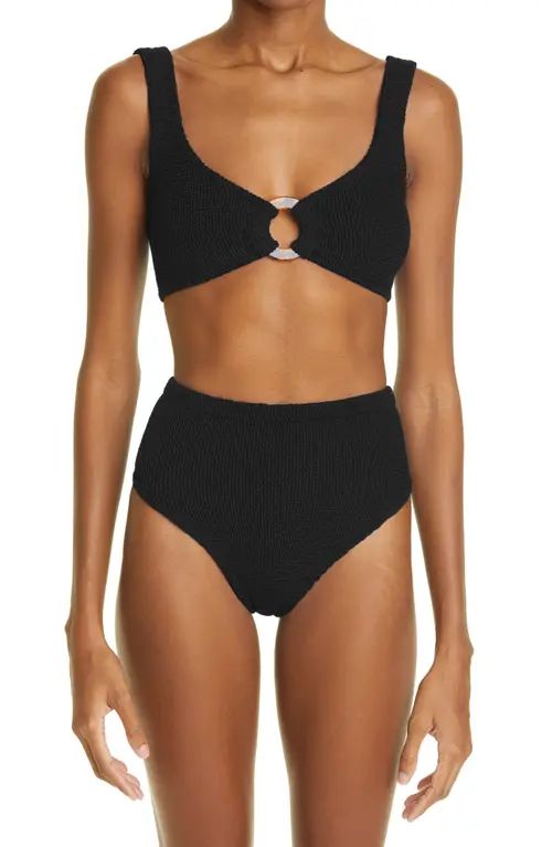 Hunza G Nadine Two-Piece Swimsuit in Black at Nordstrom | Nordstrom
