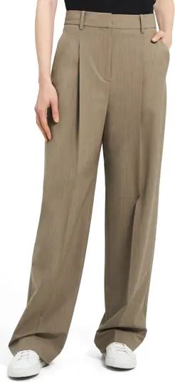 Theory Wide Leg Stretch Wool Trousers | Nordstrom | Nordstrom