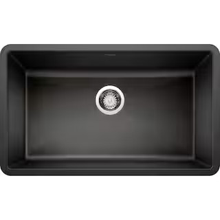 Blanco PRECIS Undermount Granite Composite 32 in. Single Bowl Kitchen Sink in Anthracite 440149 -... | The Home Depot