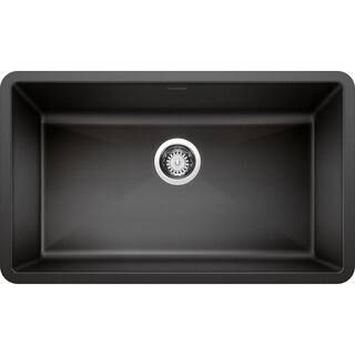 Blanco PRECIS Undermount Granite Composite 32 in. Single Bowl Kitchen Sink in Anthracite 440149 -... | The Home Depot