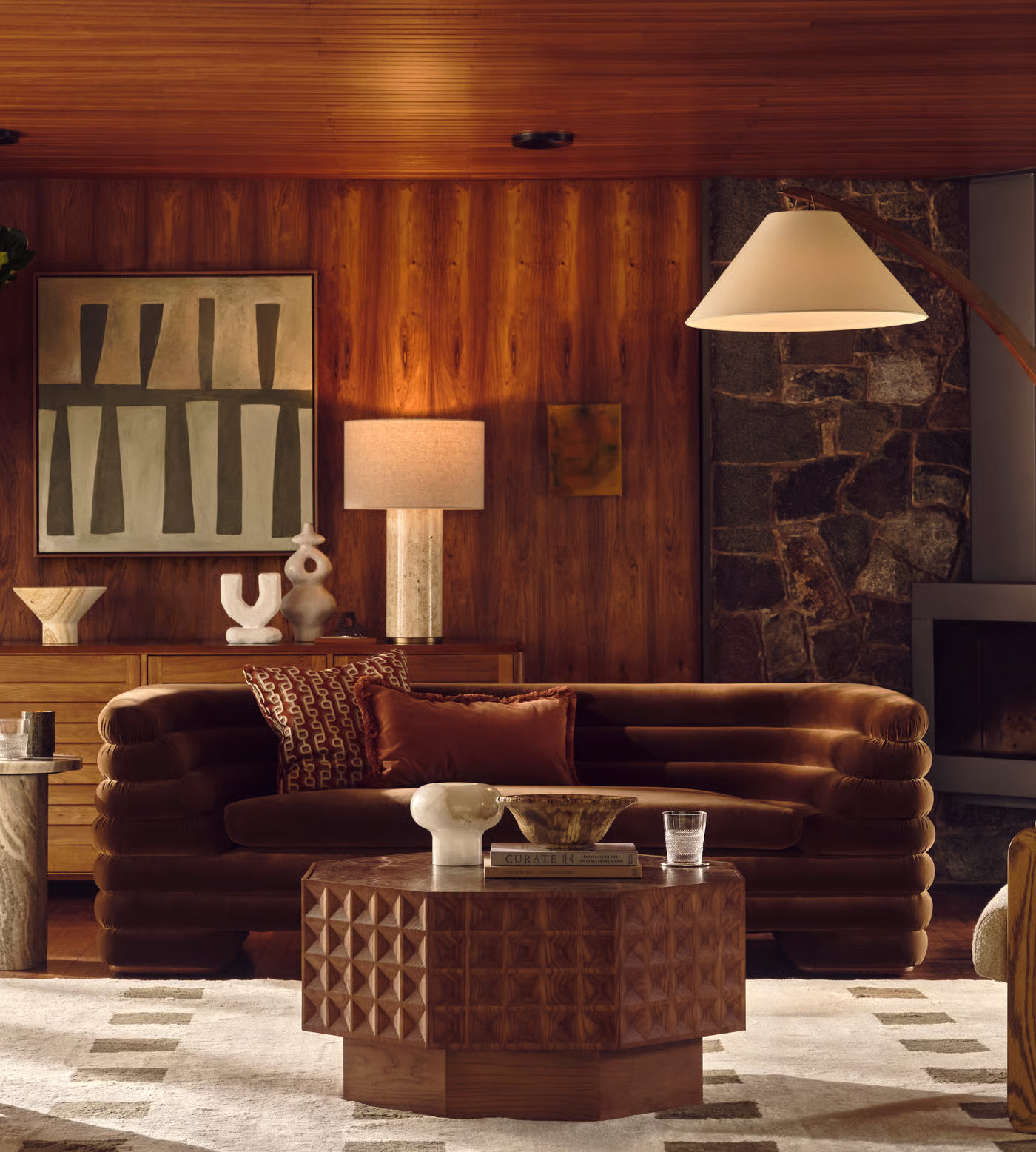 Laura Three Seater Sofa, Velvet, Chocolate - Soho Home | Soho Home Ltd