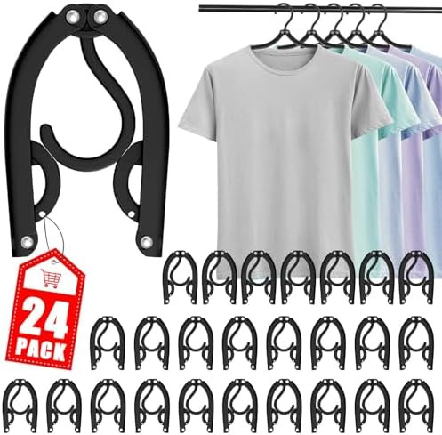 24 PCS Travel Hangers - Cruise Ship Essentials Portable Folding Clothes Hangers Travel Essentials... | Amazon (US)