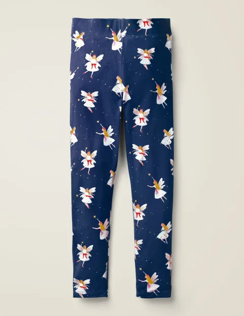 Fun Leggings - College Blue Festive Fairies | Boden (US)