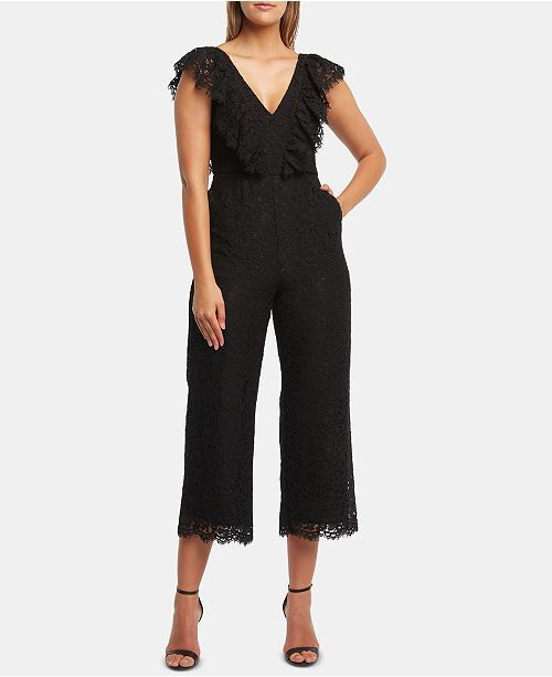 Bardot Malia Cropped Lace Jumpsuit & Reviews - Dresses - Women - Macy's | Macys (US)