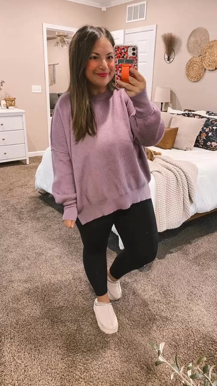 Comfy from head to toe & it’s on sale too! slippers: fit true to size // wearing a 5
leggings: fit true to size // wearing a short large
sweater: fits oversized // wearing a medium (fits like a large)

#LTKSaleAlert #LTKStyleTip #LTKHoliday