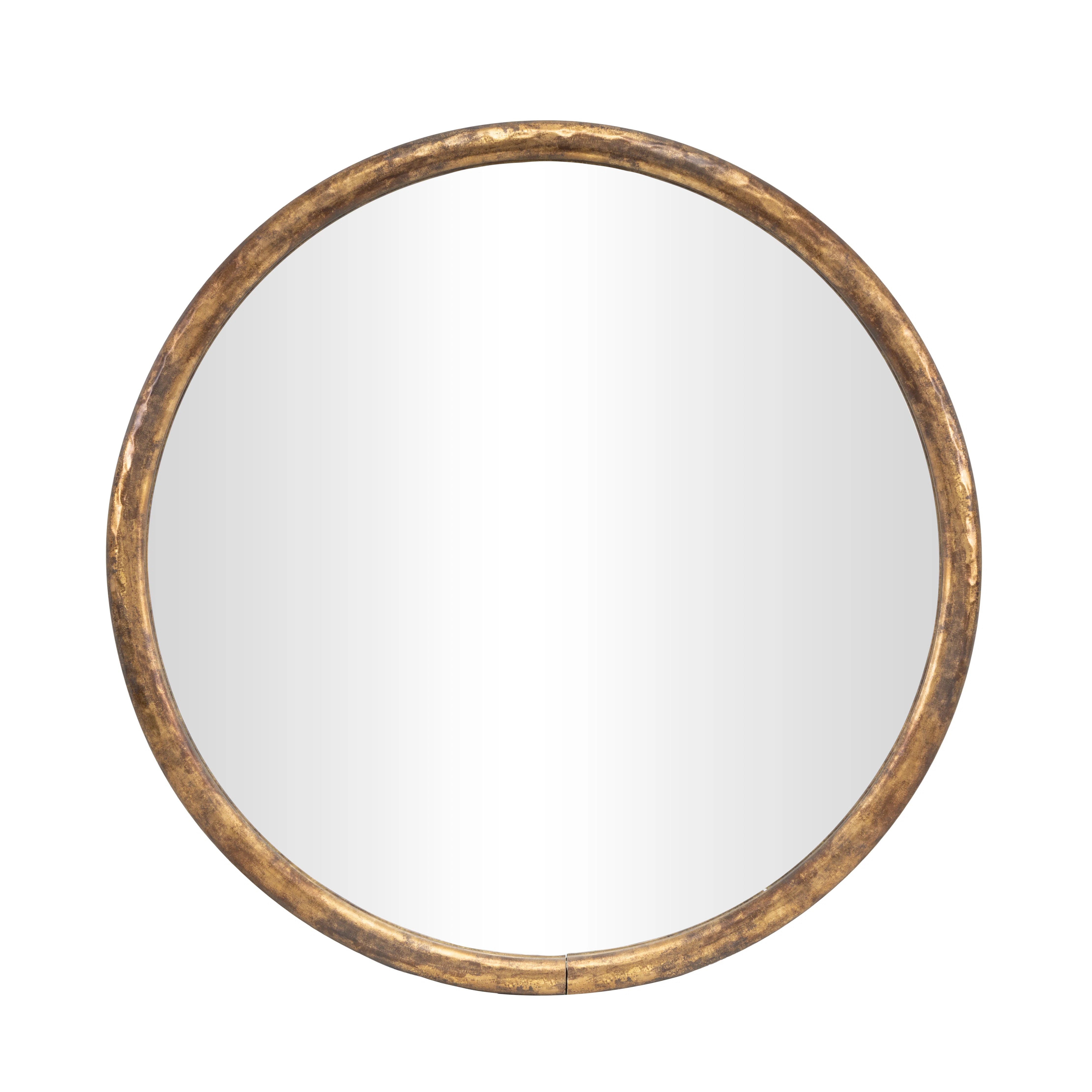 Cole and Grey Resin Gold Room Wall Mirror with Weathered Frame | Wayfair North America