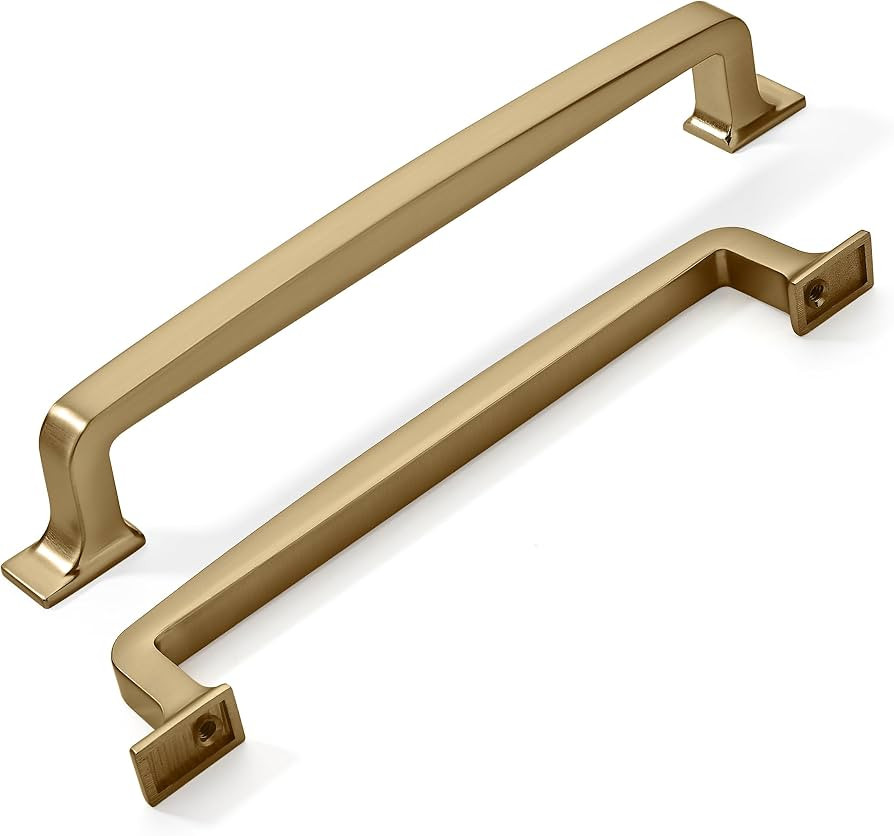 khtumeware 10 Pack 6-1/4 Inch Kitchen Cabinet Handles Brushed Brass Cabinet Pulls Brushed Gold Dr... | Amazon (US)