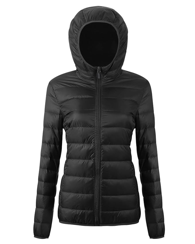 EQUICK Women's Puffer Packable Down Jacket Ultra Light Weight Short Coat with Travel Bag | Amazon (US)