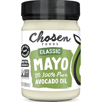 Chosen Foods Classic Mayo, 12 Fl Oz - 100% Pure Avocado Oil-Based Mayonnaise - Non-GMO, Gluten-Fr... | Amazon (US)