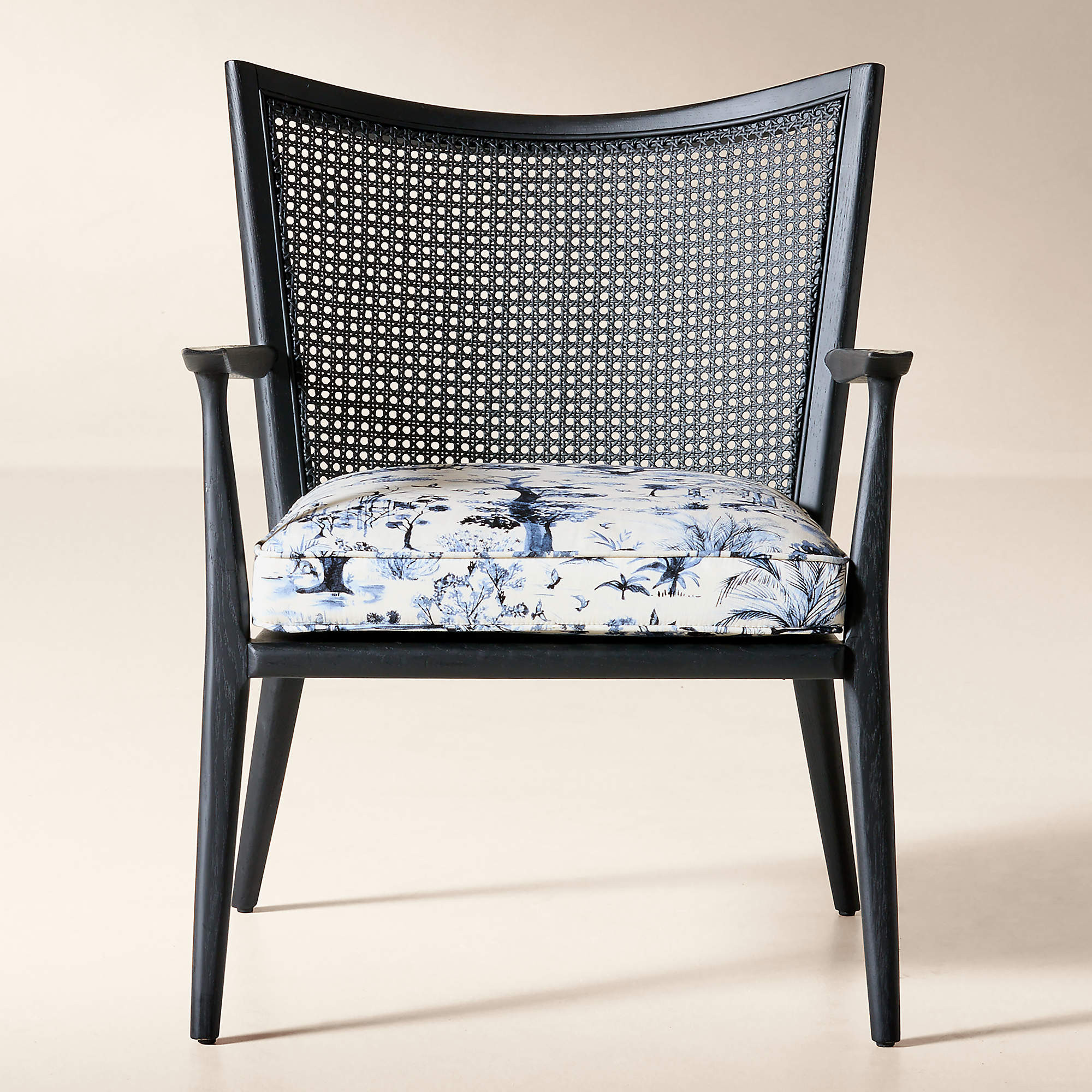 Thomas Cane Accent Chair with Landscape Fabric Cushion by Paul McCobb | CB2 | CB2
