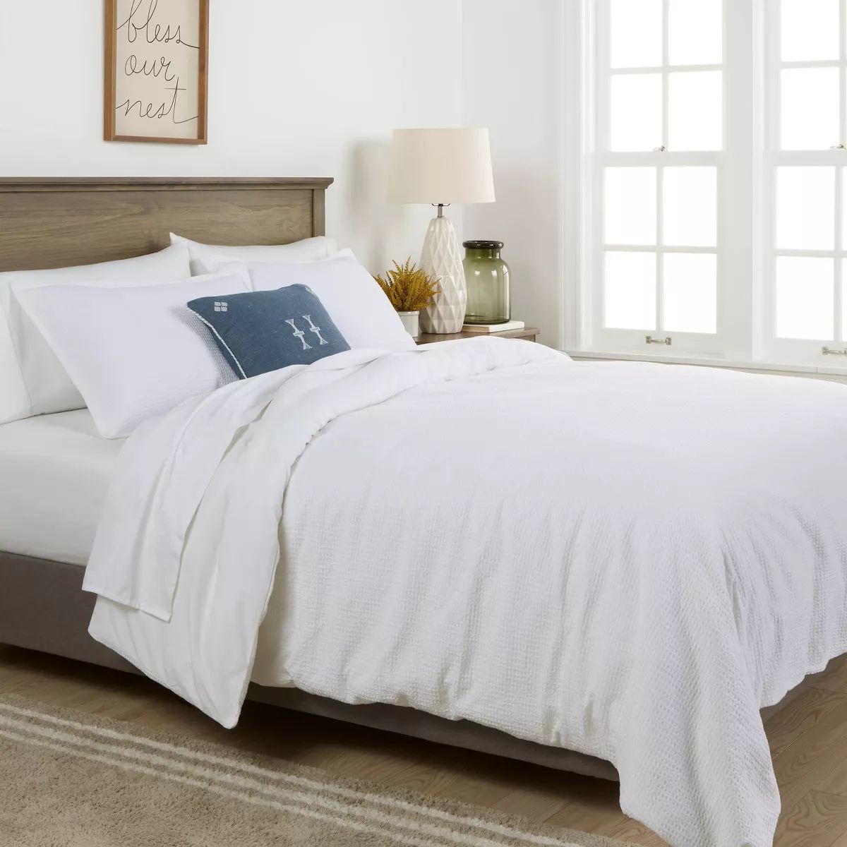 Washed Waffle Weave Duvet Cover & Sham Set - Threshold™ | Target