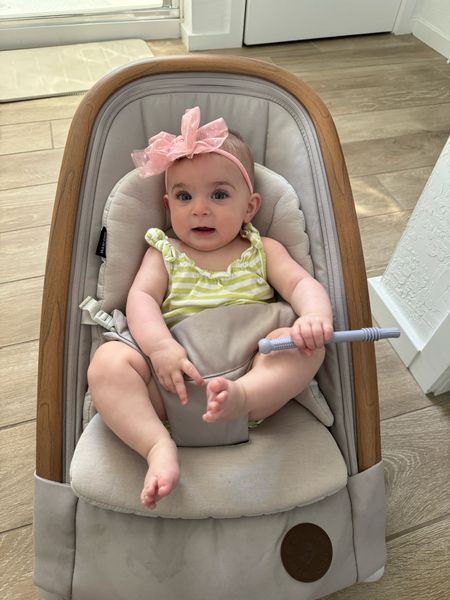 Baby silicone straws, cute onesie romper outfit, baby bow and rocker chair are linked 

#LTKBaby #LTKFindsUnder100 #LTKHome