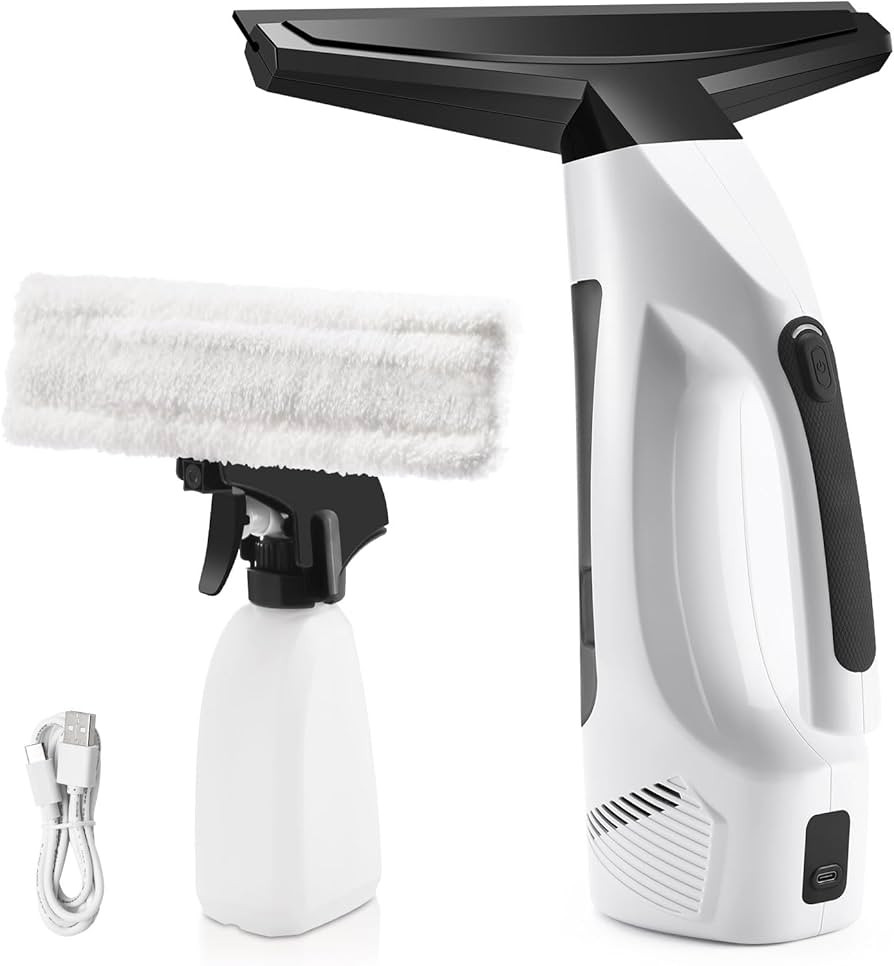 Window Vacuum Squeegee Cordless, Handheld Window Vac with Multi-Purpose Spray Bottle & Microfiber... | Amazon (US)
