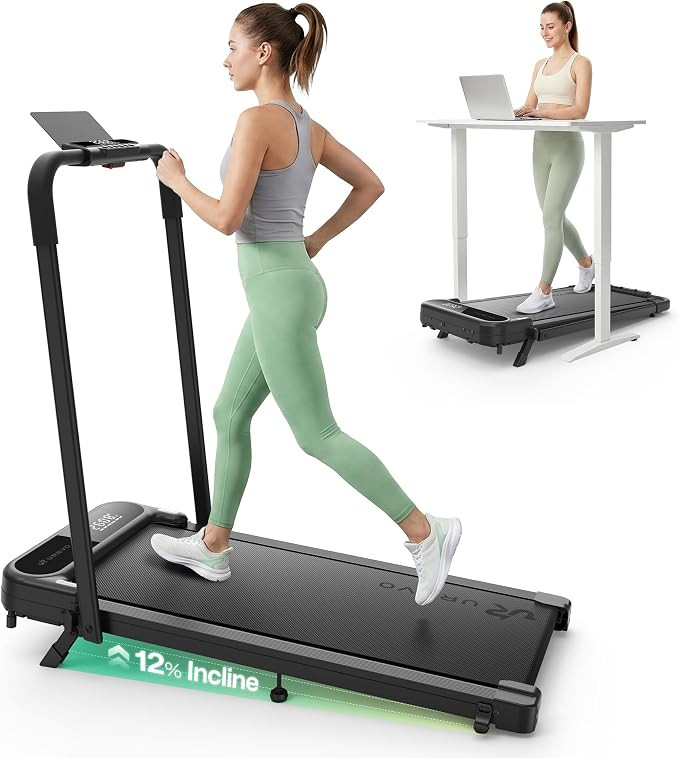 UREVO Strol 2E Pro Smart Incline Walking Pad Treadmill with APP, 12% Incline, Compact Walking Pad... | Amazon (US)