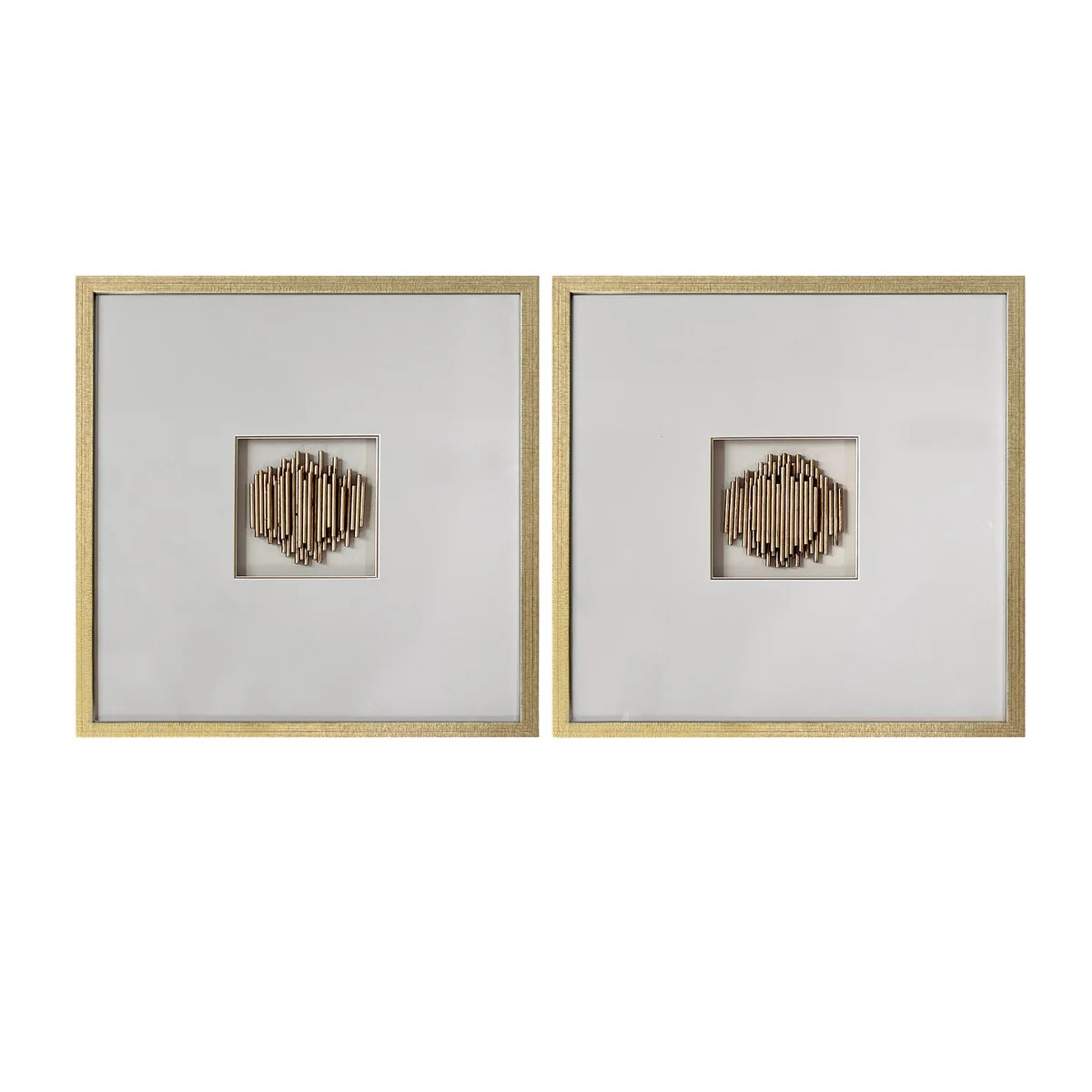 Metallic Times 2-Piece Abstract Gold Framed Wall Art Set | Wayfair North America