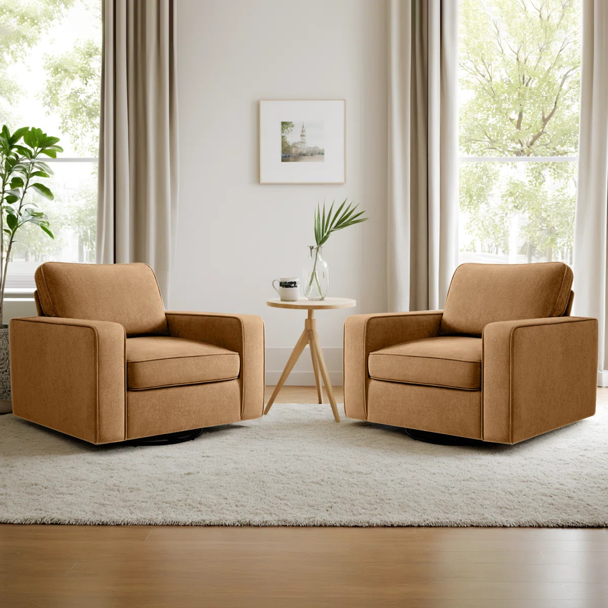 36.2" Wide Upholstered Swivel Accent Armchair | Wayfair North America