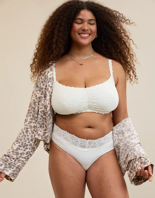 Show Off Rosey Lace Padded Scoop Bralette | Aerie